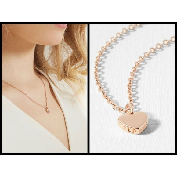 💕TED BAKER LONDON💕 Hara Tiny Heart Dainty Gold Necklace NWT - Picture 3 of 8